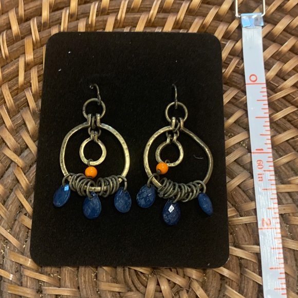 🐝 2 for $10🐝 Hammered Metal Beaded Earrings - Picture 4 of 4